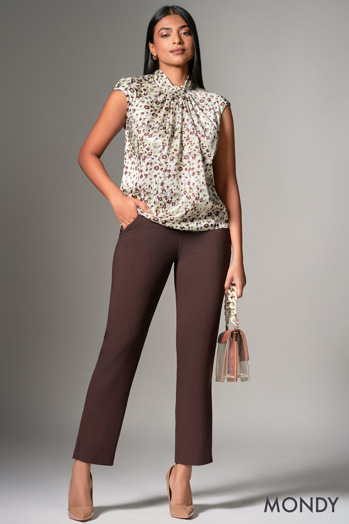 Printed Cap Sleeve Top