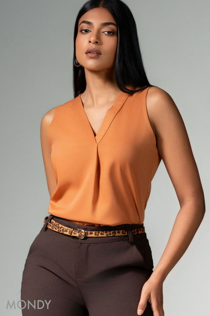 V Neck Sleeveless Top