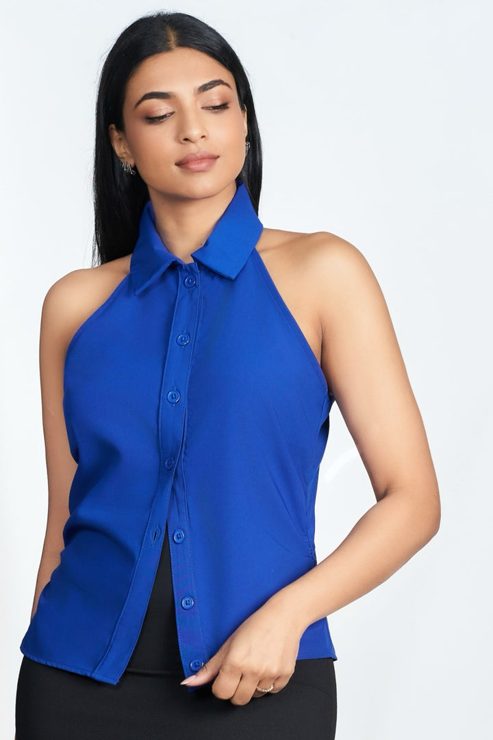 Blue Sleeveless Shirt