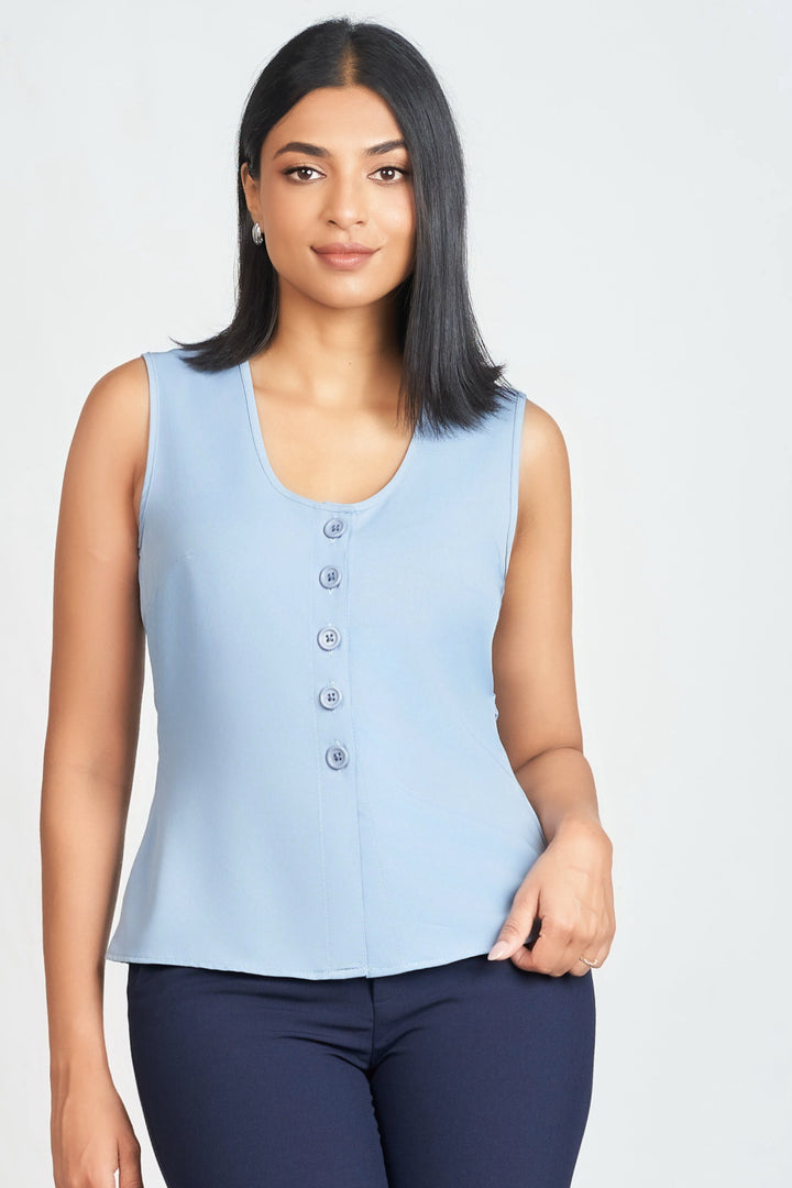Button Up Sleeveless Top