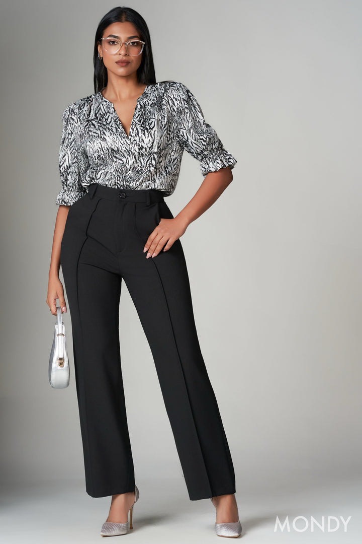 Printed Puff Sleeve Top