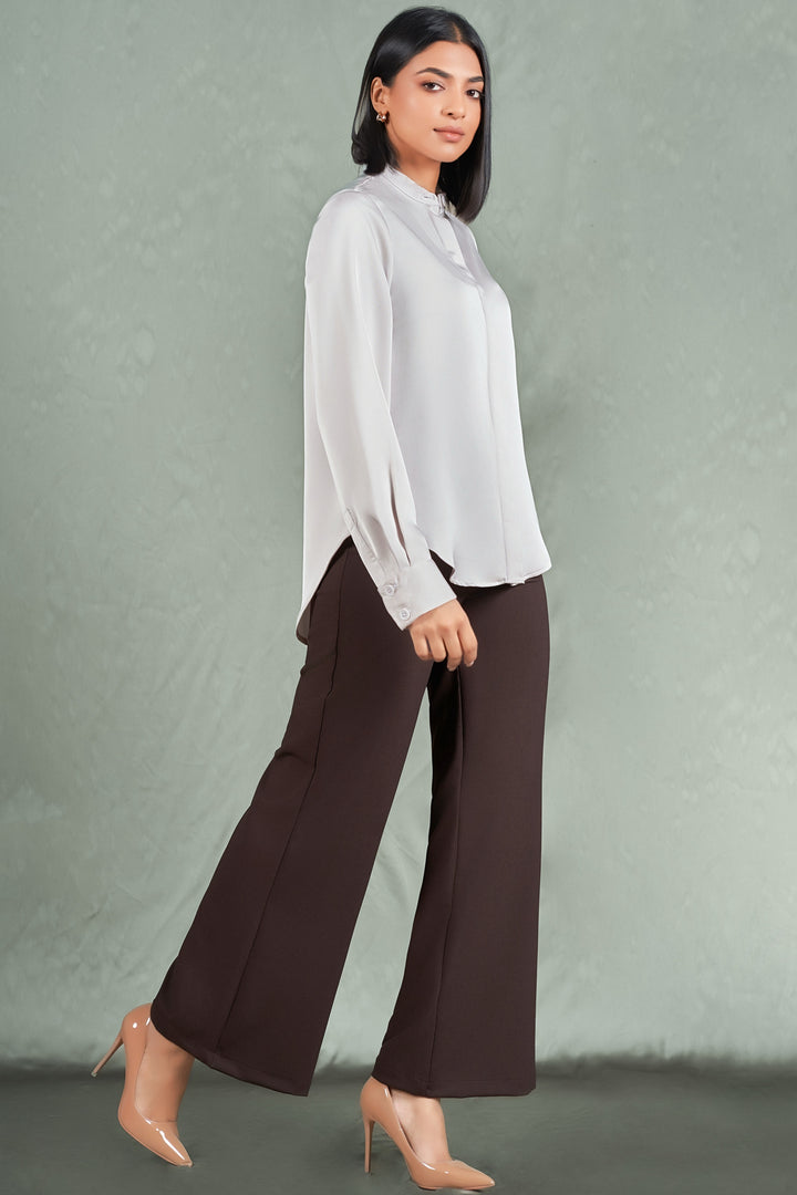 Mandarin Satin Shirt