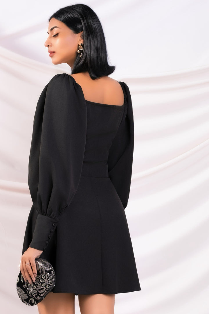 Black Puff Sleeve Dress