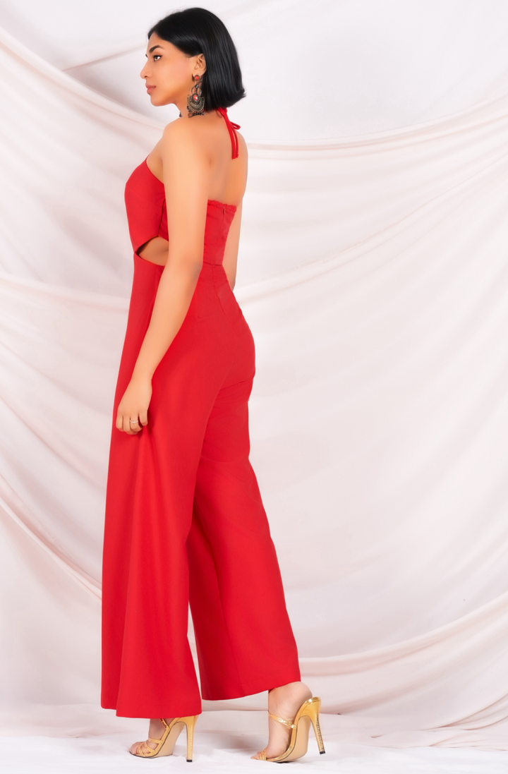 Red Cut Out Jumpsuit