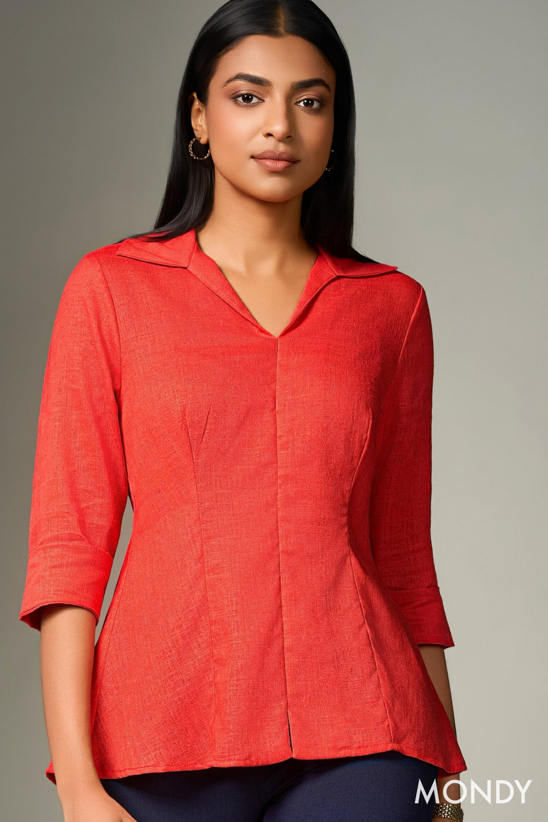 Collared Peplum Top