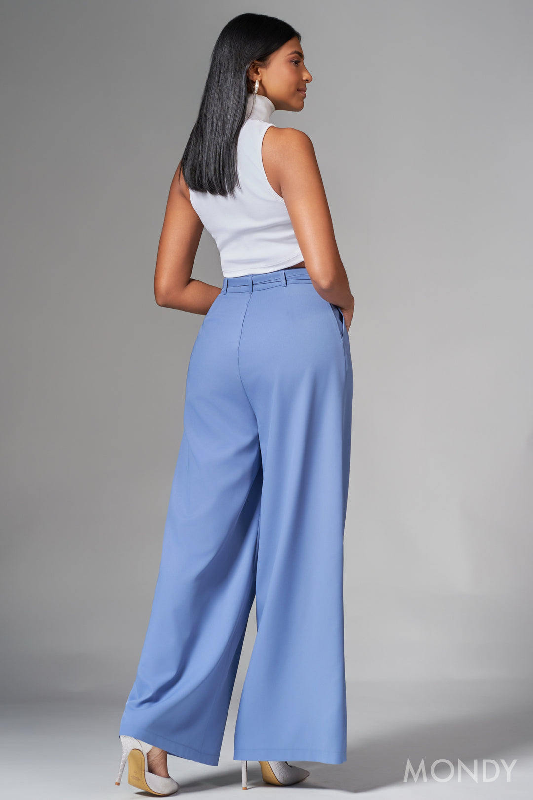 Tie Detail Wide Leg Pant
