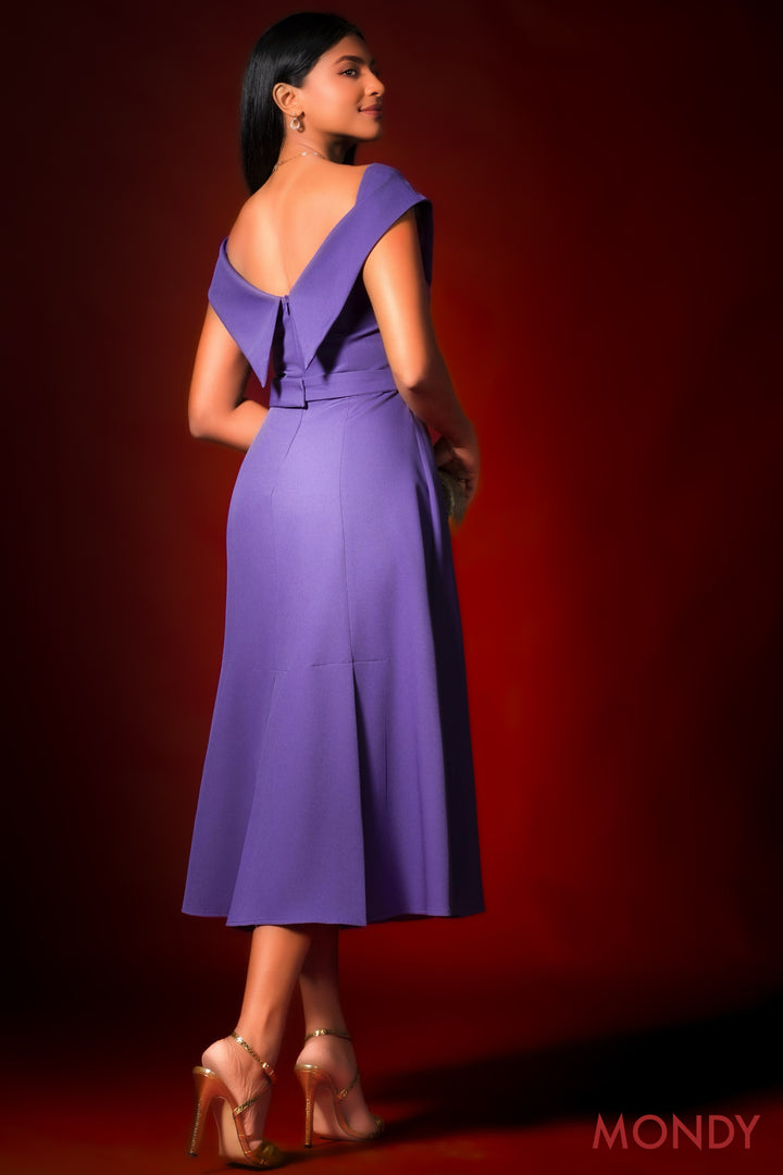 Purple Off Shoulder Dress
