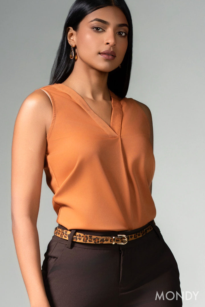 V Neck Sleeveless Top