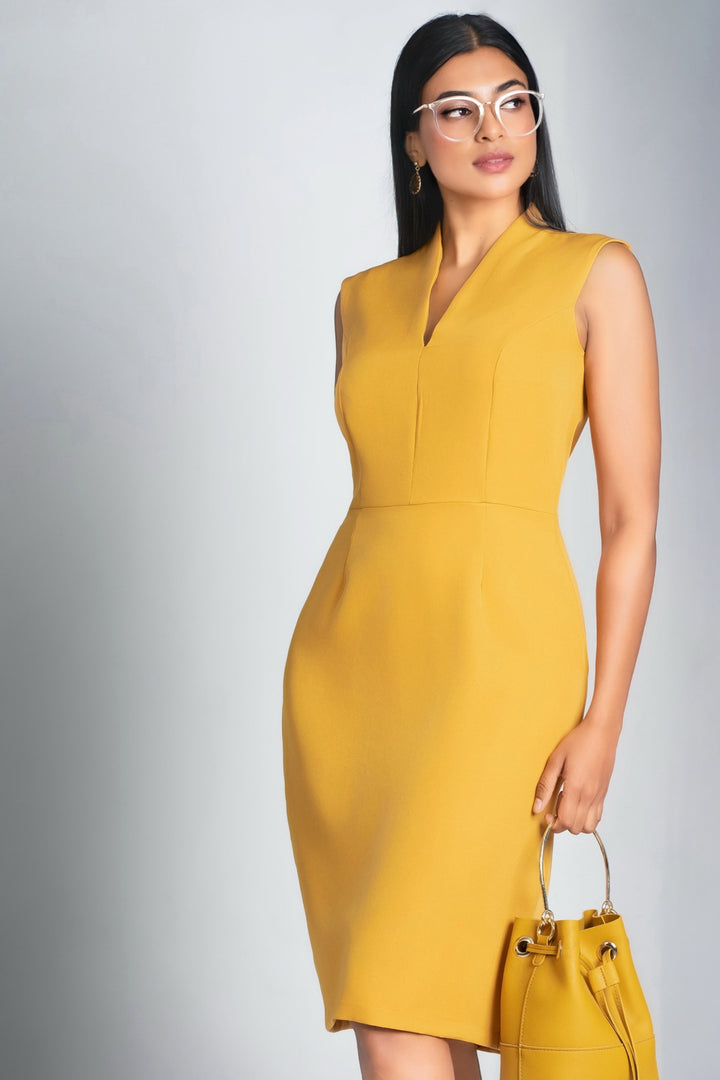 V Neck Sheath Dress