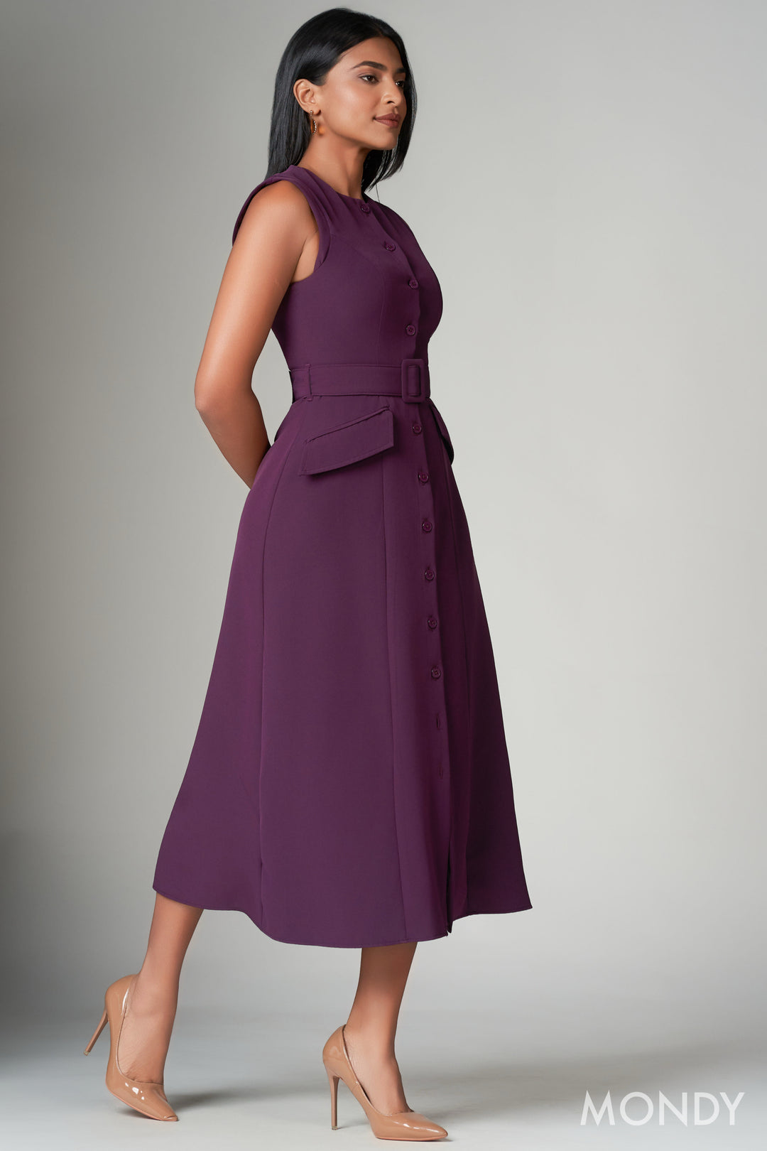 Purple Belted Dress