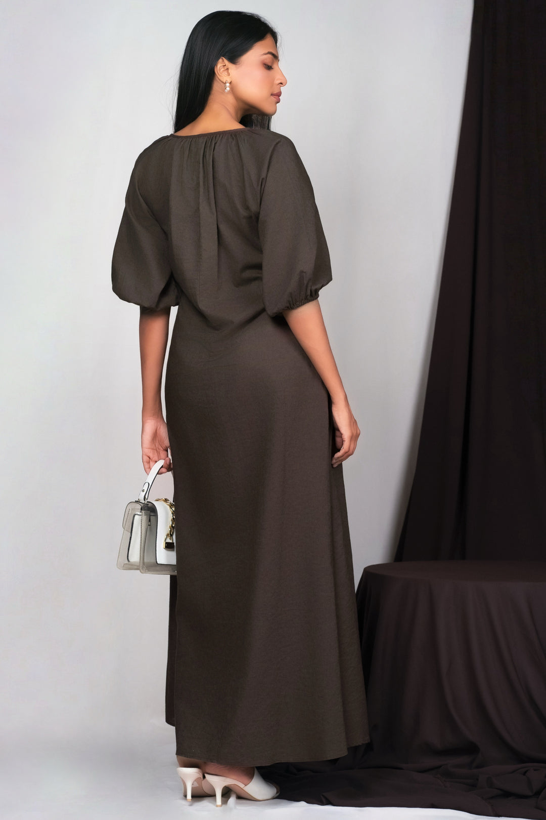 Puff Sleeve Maxi Dress