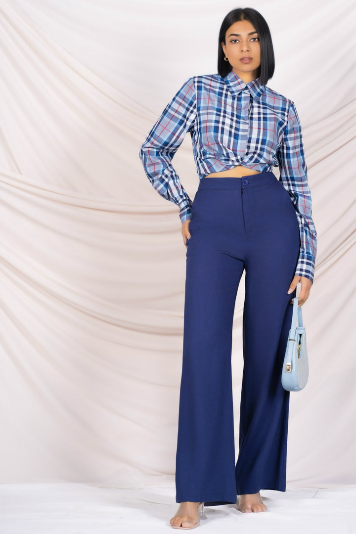 High Waist Wide Leg Linen Pant