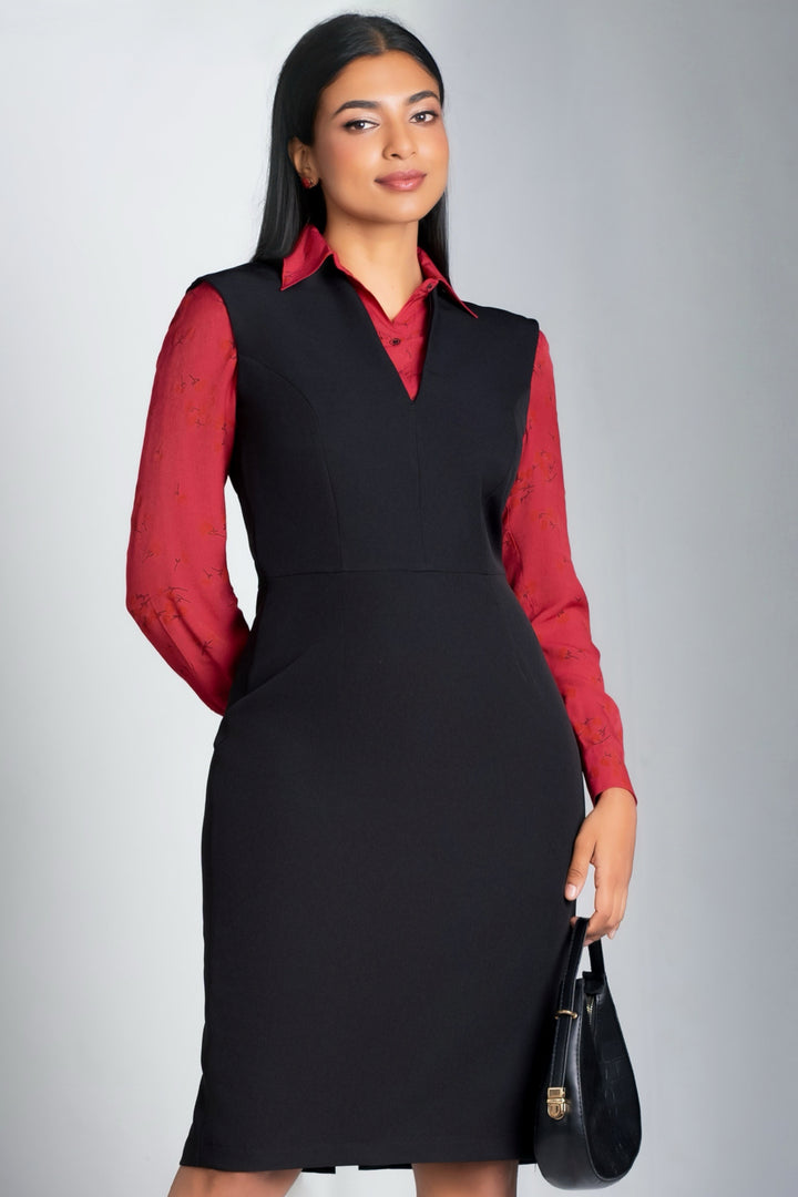 V Neck Sheath Dress