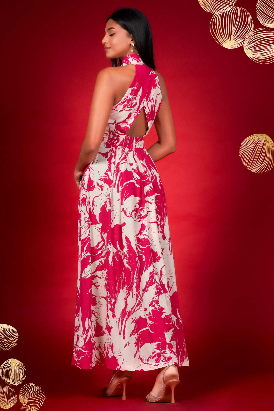 Halter Printed Maxi Dress