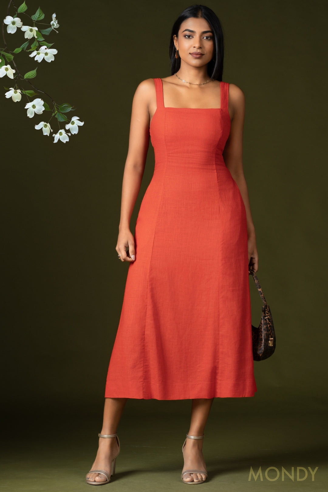 Square Neck Midi Dress