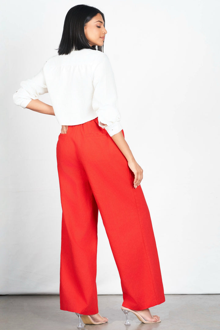 Drawstring Wide Leg Pant