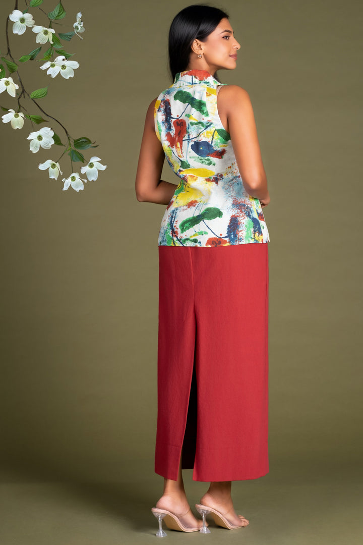 Printed Sleeveless Shirt