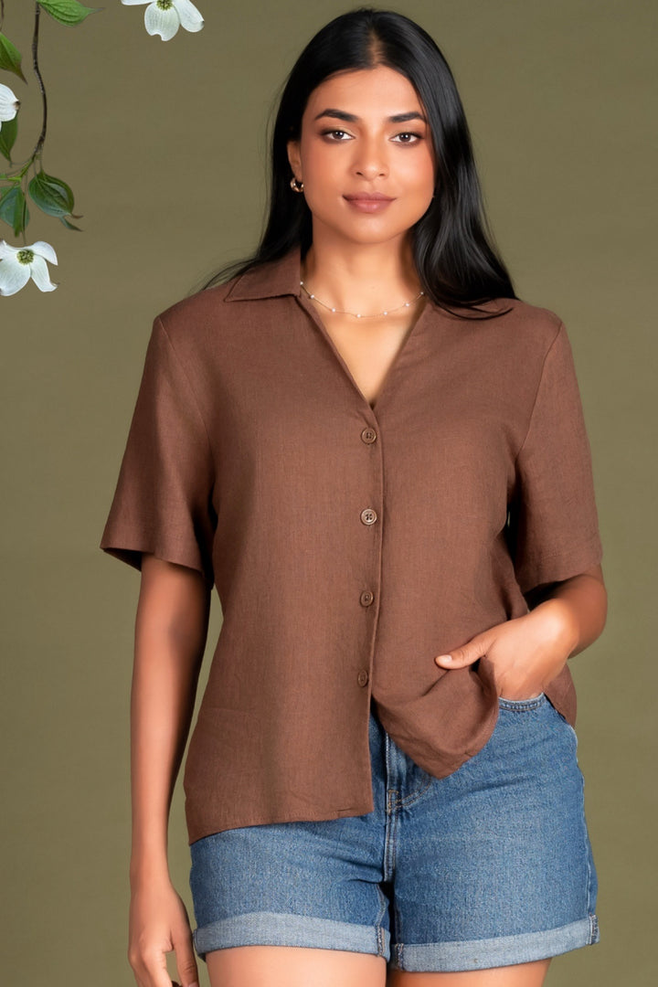 Brown Short Sleeve Shirt