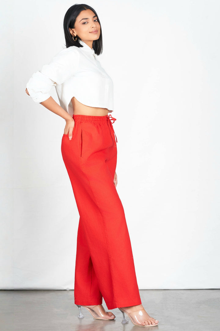Drawstring Wide Leg Pant