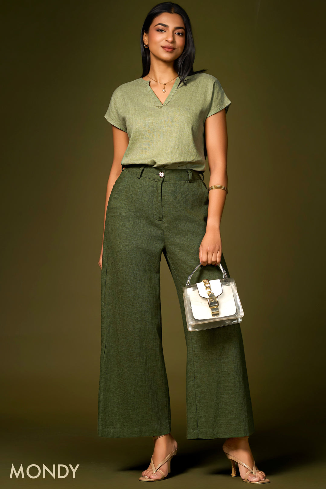 Khaki Buttoned Pant