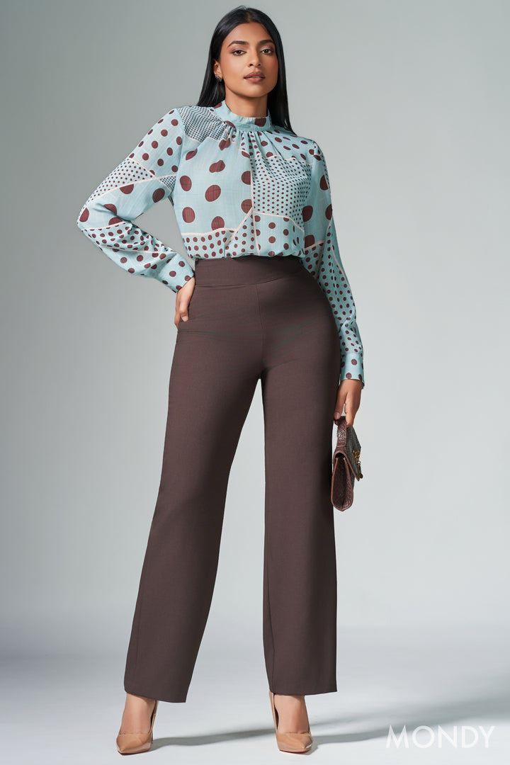 Printed High Neck Top