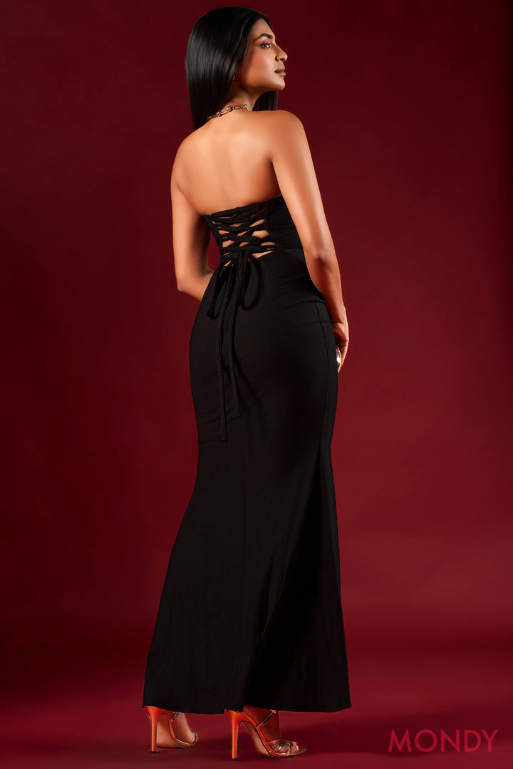 Black Back Tie Dress