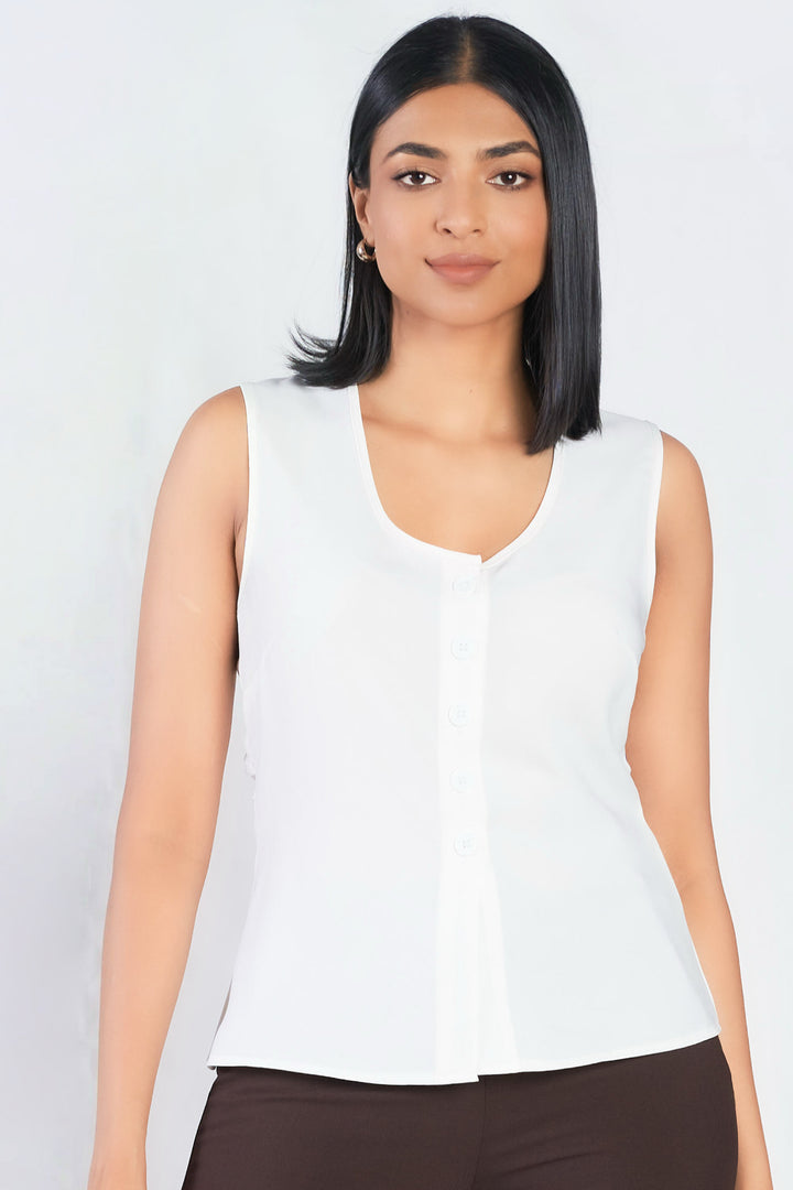 Button Up Sleeveless Top