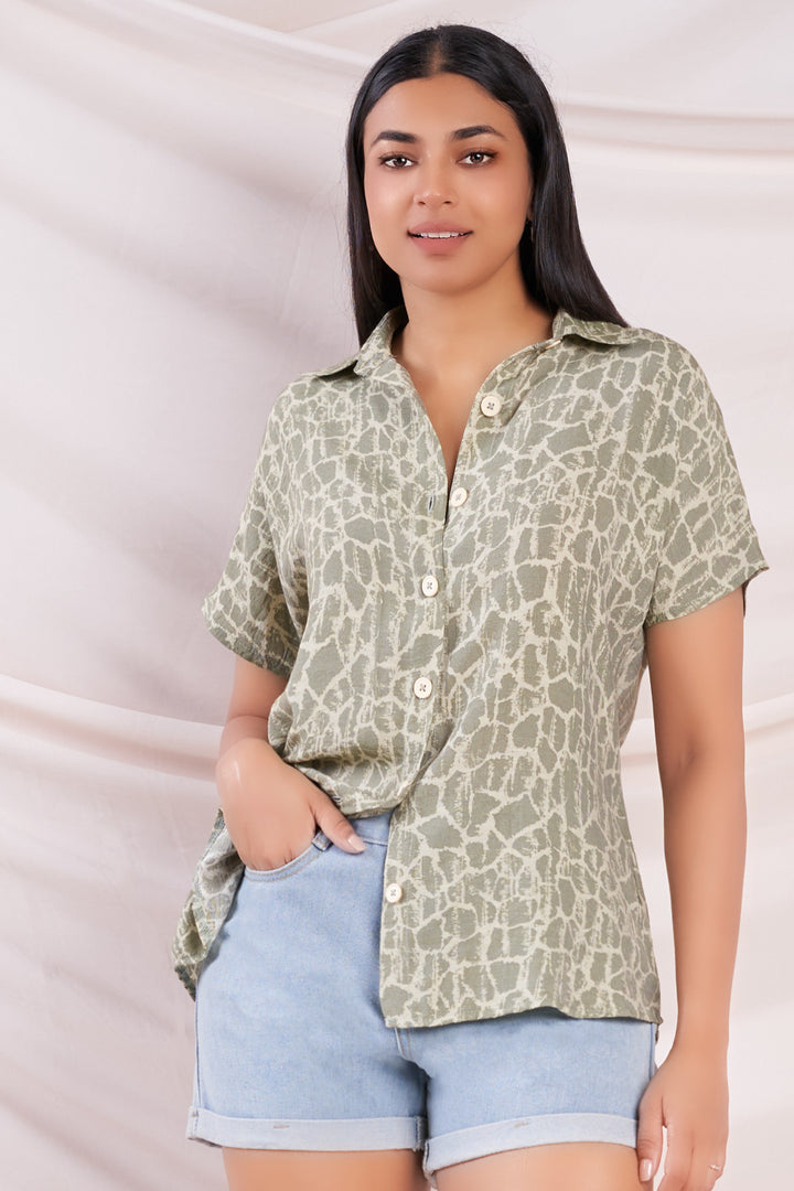 Printed Green Shirt