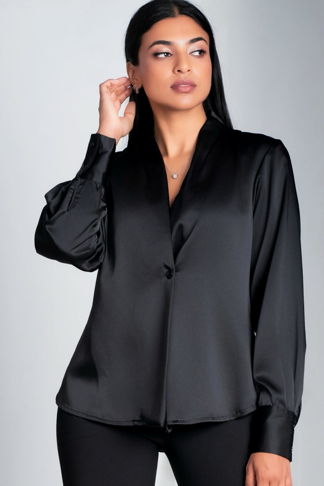 Satin Wrap Style Top