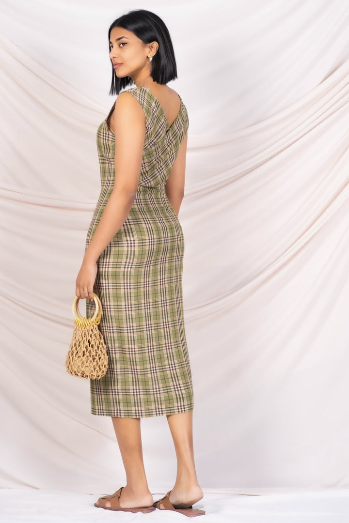 Reversible Checkered Sheath Dress