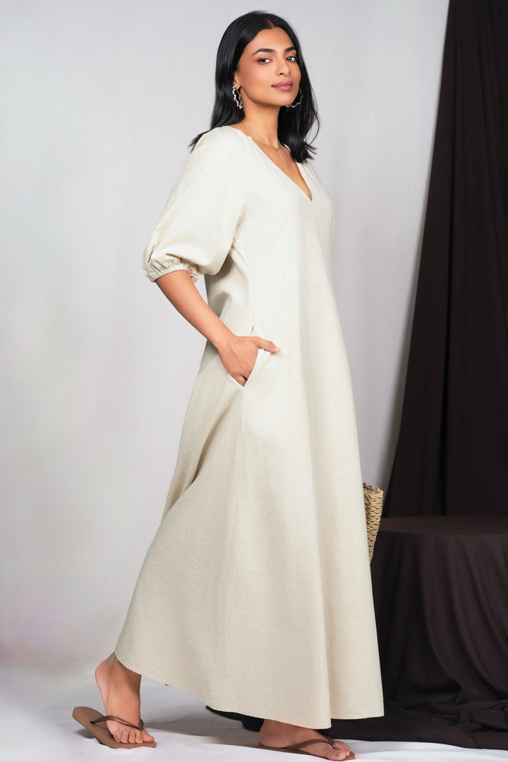 Puff Sleeve Maxi Dress