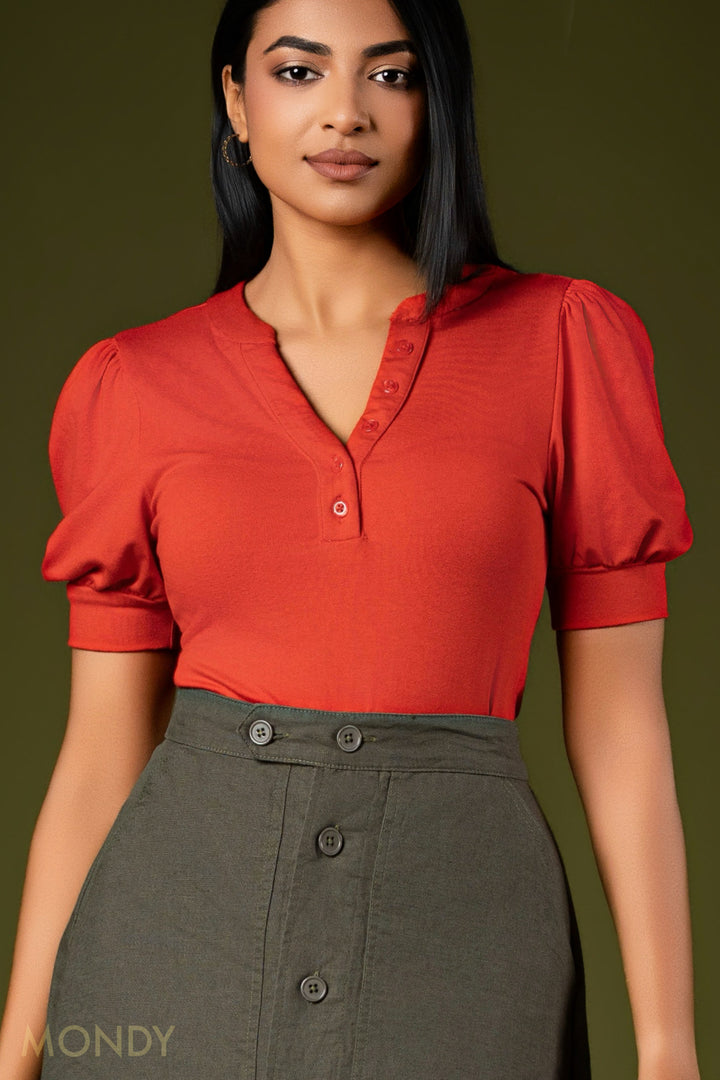 Puff Sleeve T- Shirt