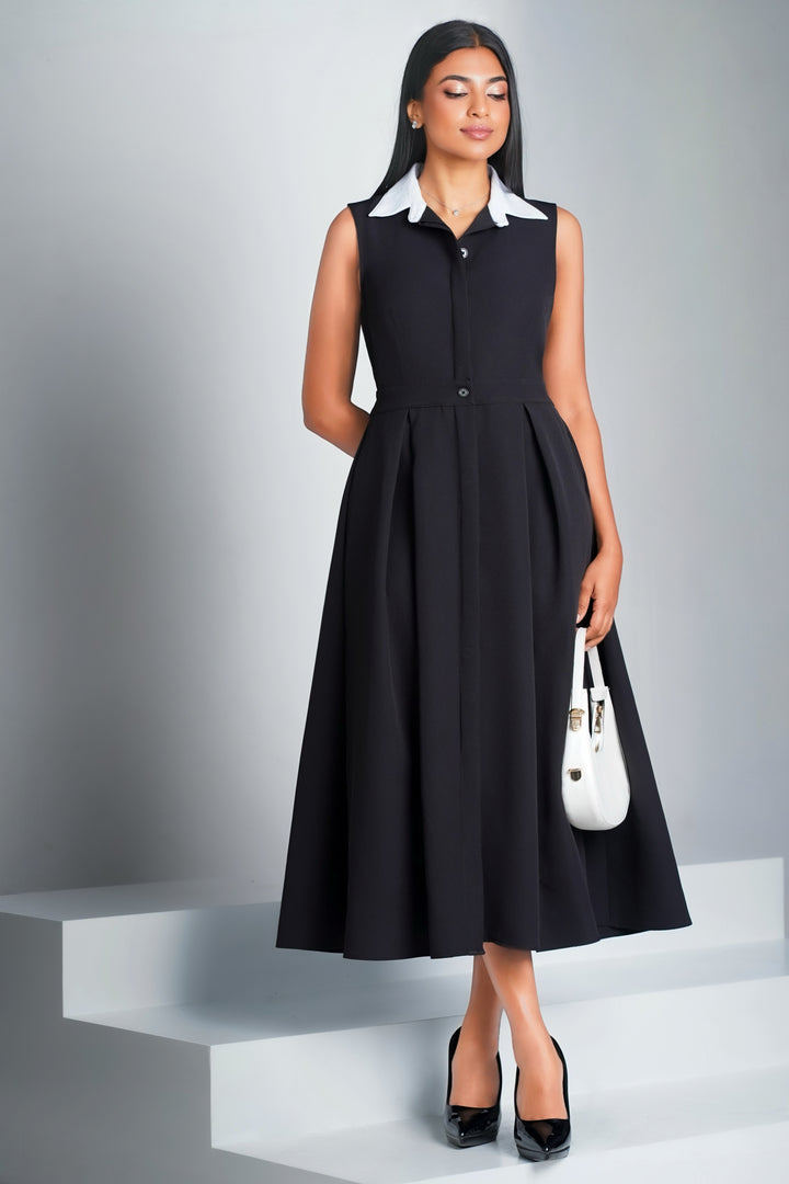Midi Pleated Shirt Dress