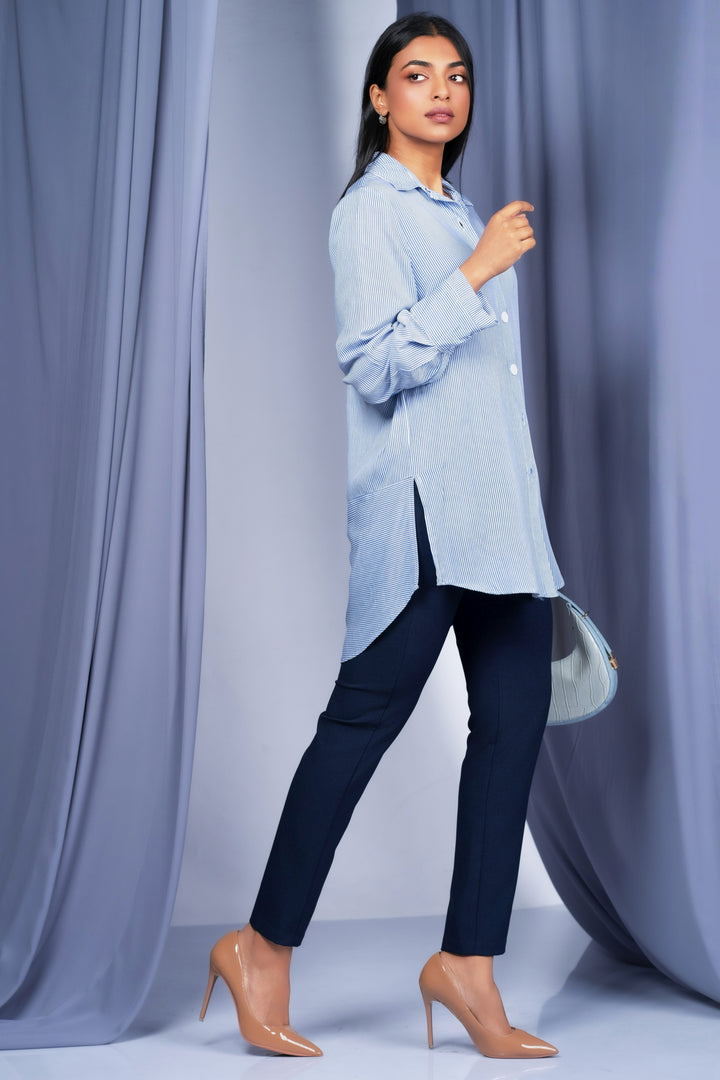 Blue Stripe Long Shirt
