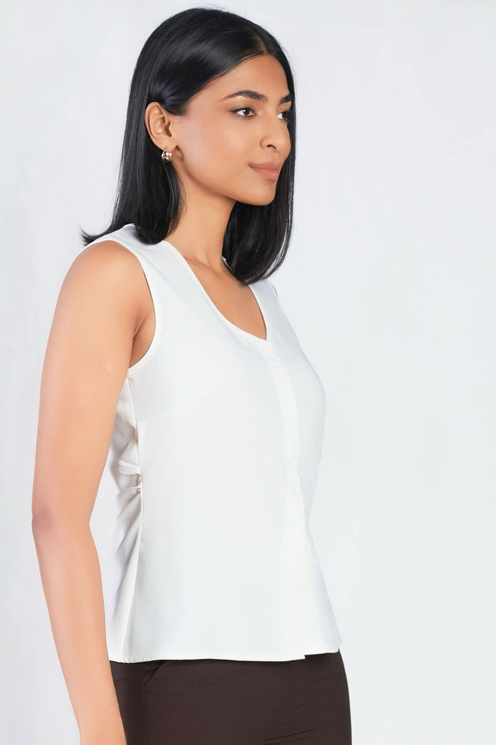 Button Up Sleeveless Top