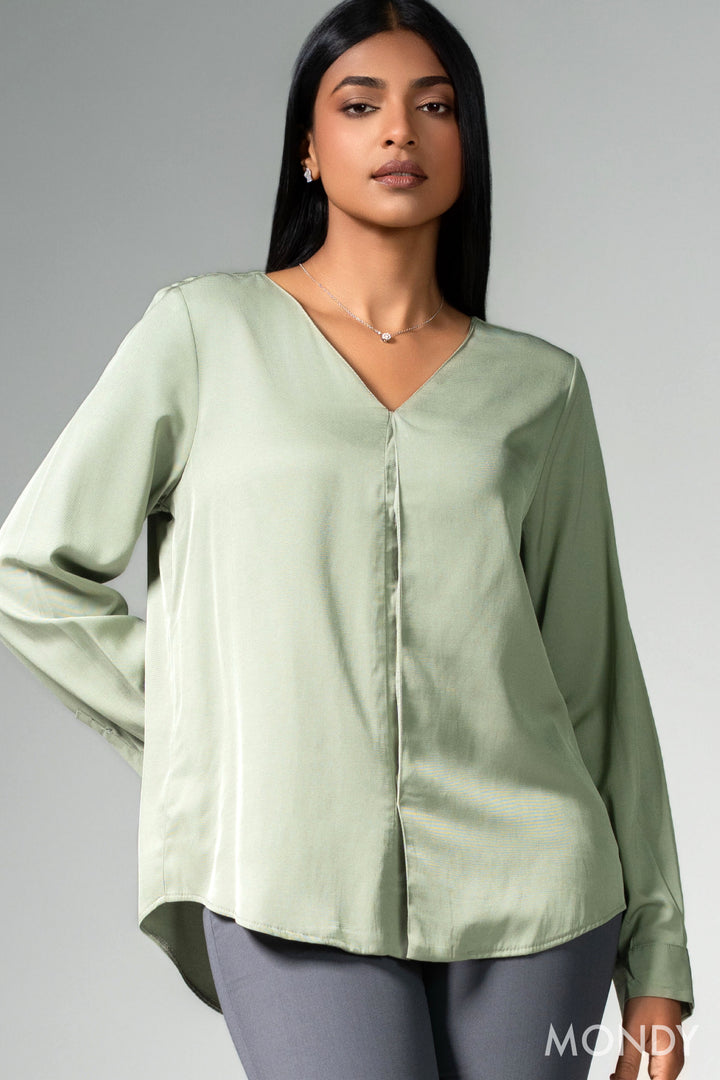 V Neck Long Sleeve Top