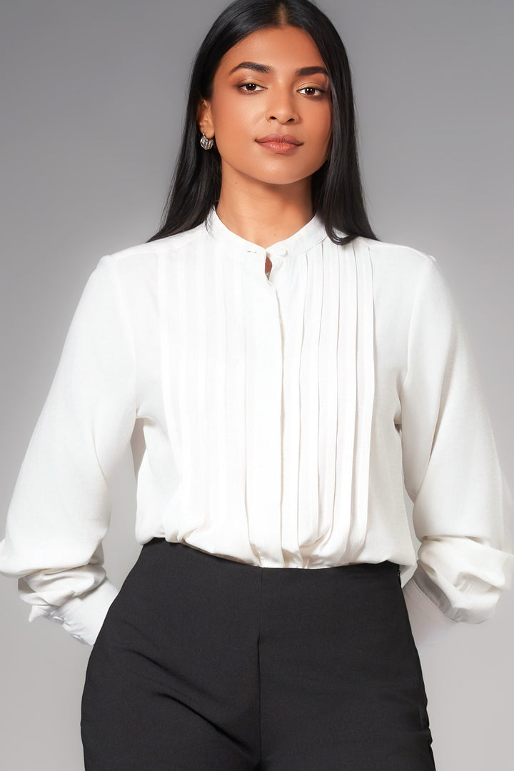 Pintuck Long Sleeve Top