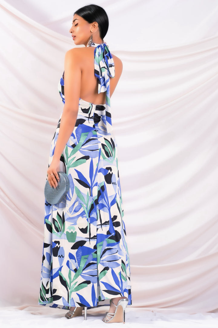 Printed Halter Maxi Dress