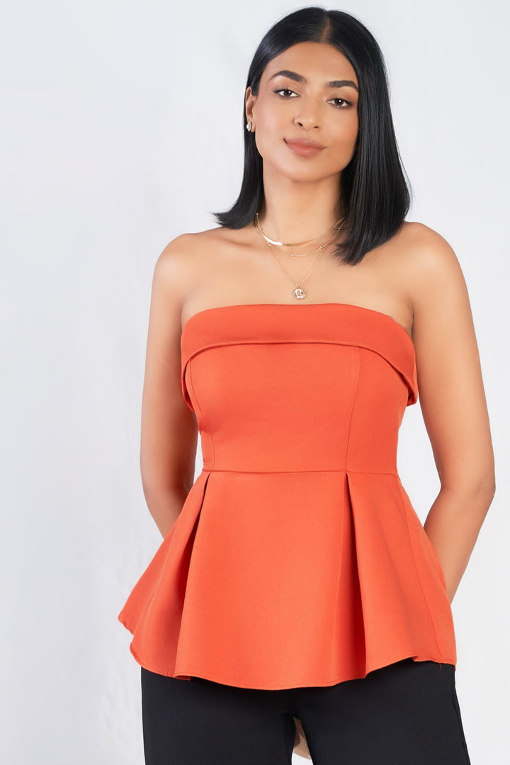Strapless Pleated Top