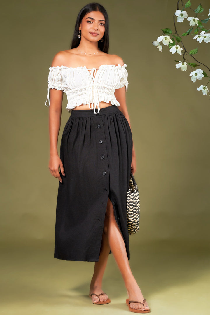 Button Up Aline Skirt