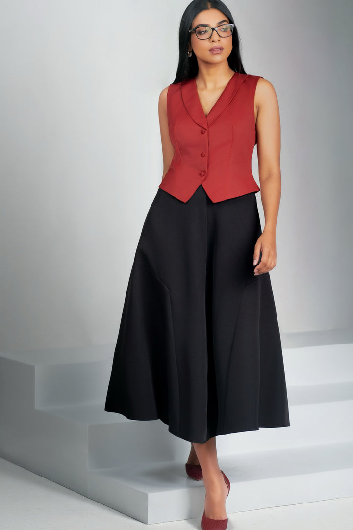 Flared Aline Midi Skirt