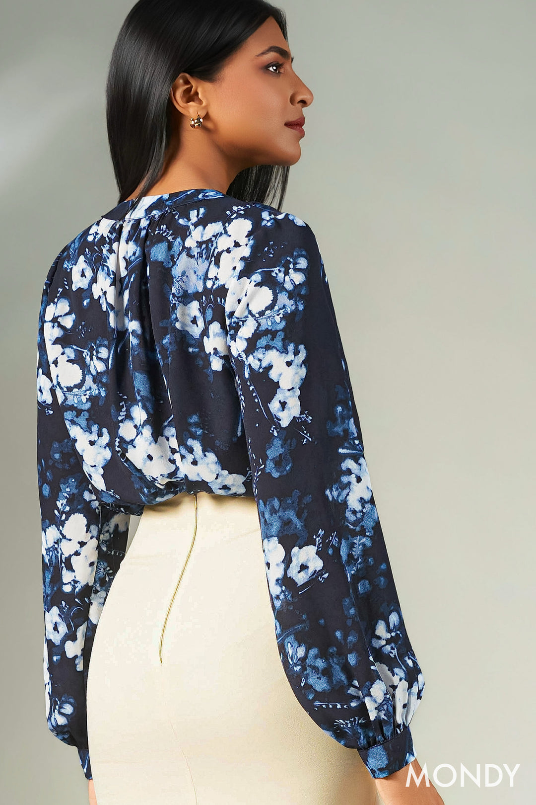 Printed Round Neck Top