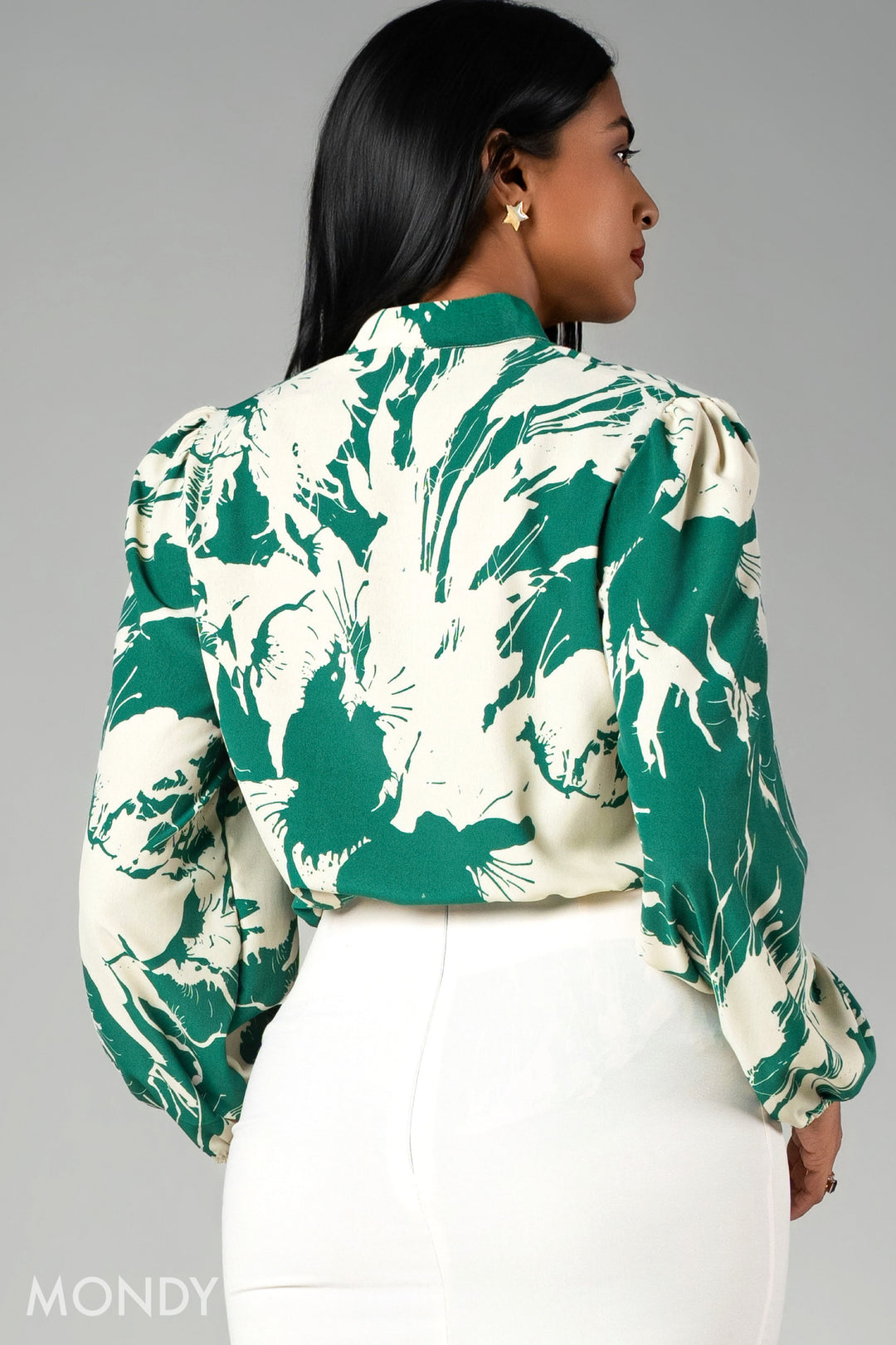 Mandarin Collar Printed Top