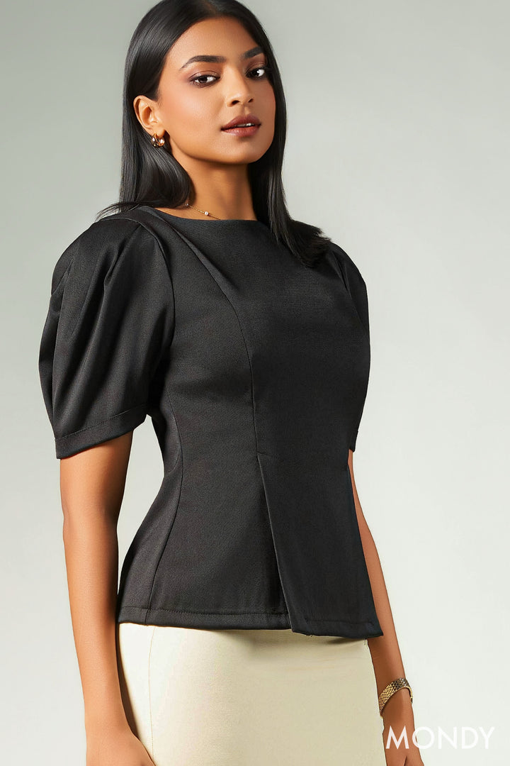 Puff Sleeve Peplum Top