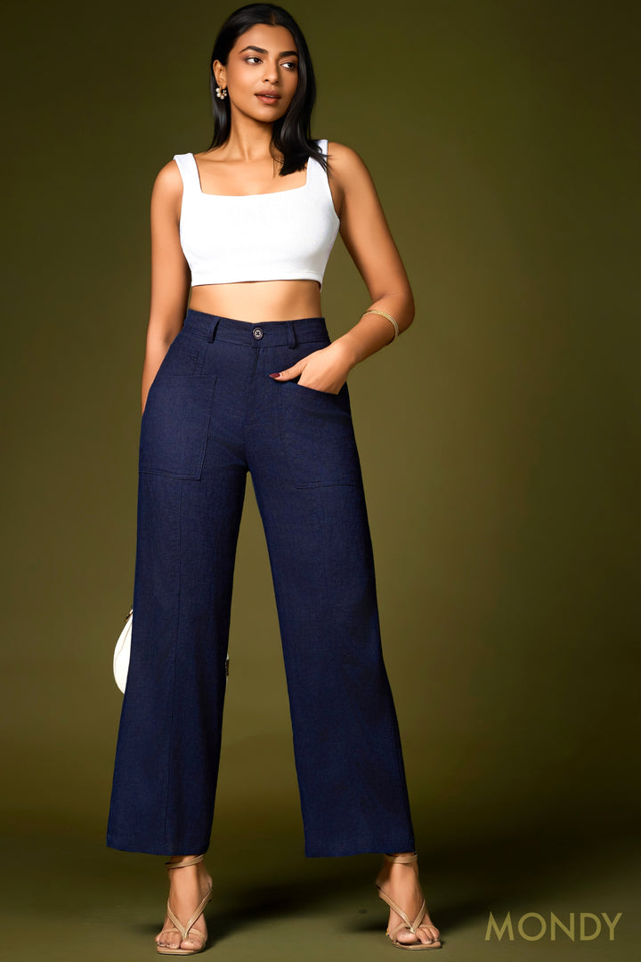 High Waist Buttoned Pant