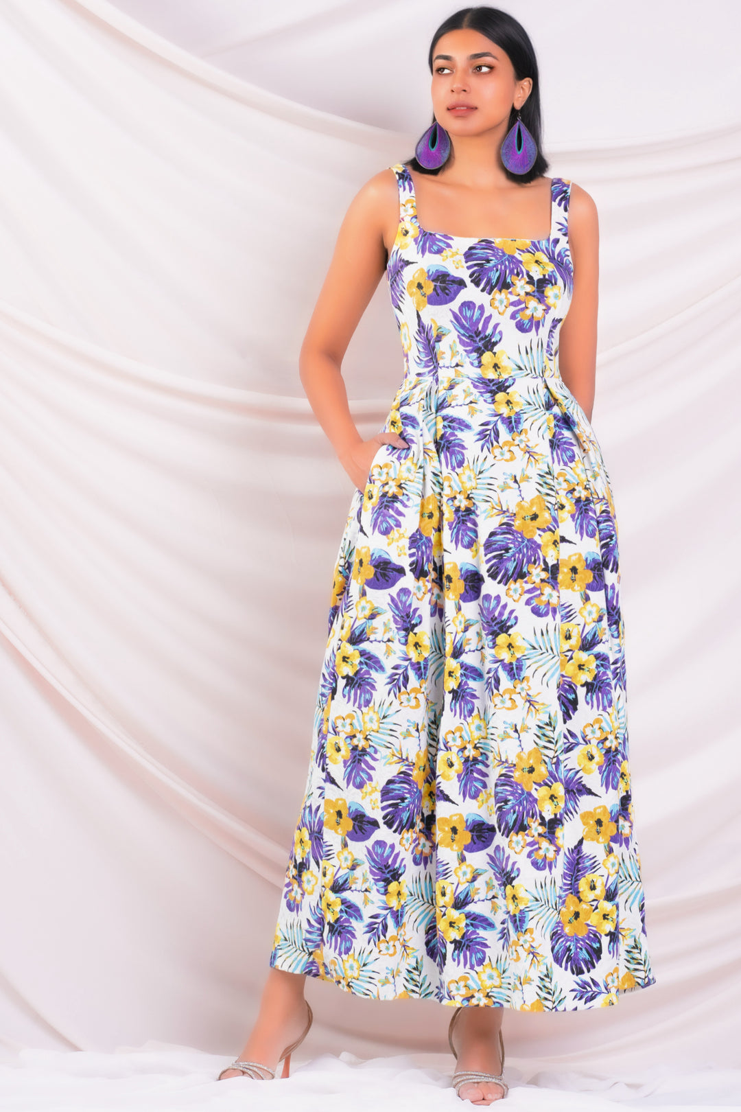 Printed Jacquard Maxi Dress