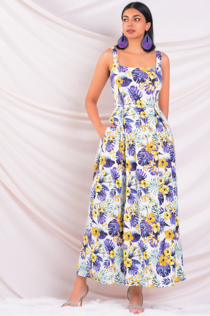 Printed Jacquard Maxi Dress