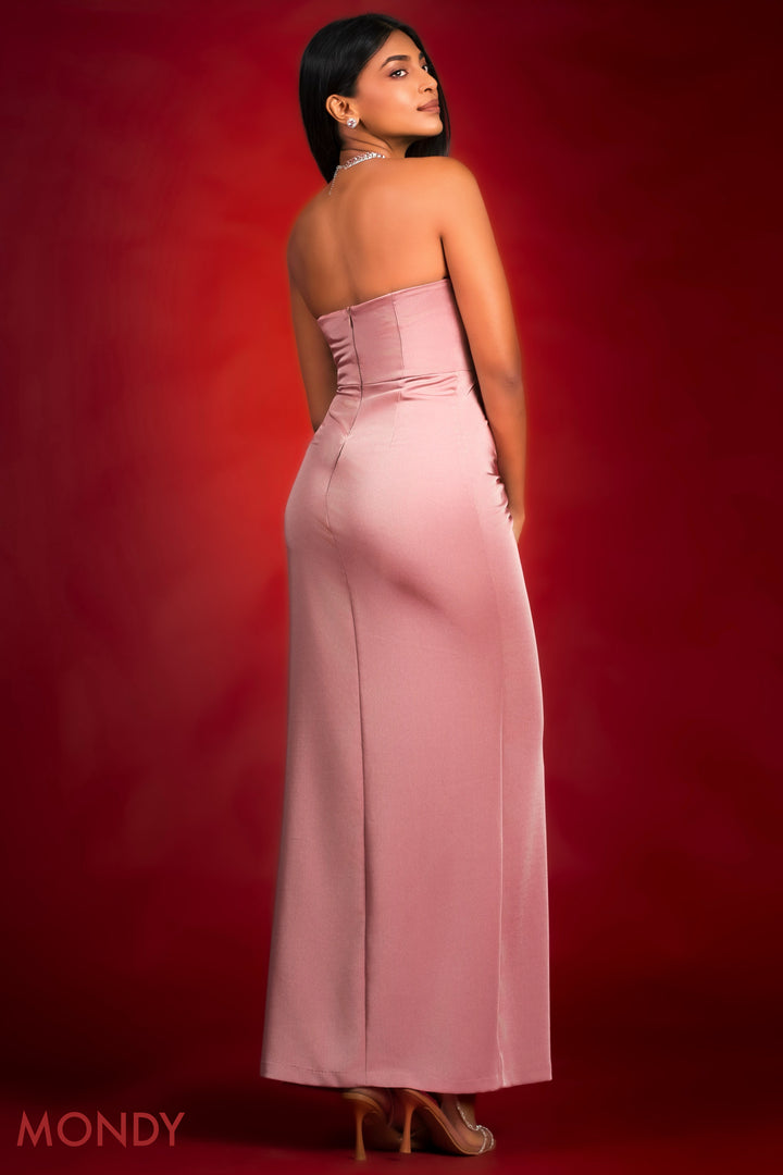Pink Corset Style Maxi Dress