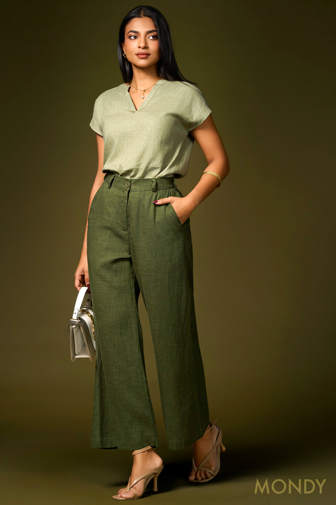 Khaki Buttoned Pant