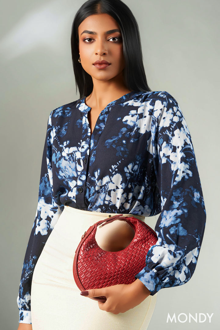 Printed Round Neck Top